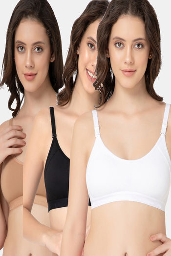 Buy Lady Lyka Modal Sports Bra (Pack od 3) - Multicolor